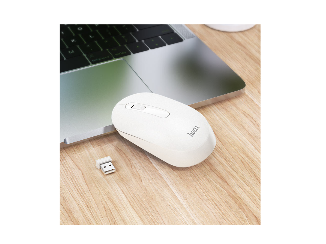 Hoco GM14 Platinum Wireless Mouse 2.4G with 1600 DPI - White Hoco GM14 Platinum Wireless Mouse 2.4G with 1600 DPI - White